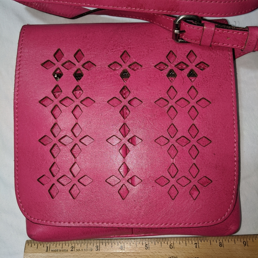 Patricia Nash fuschia leather crossbody